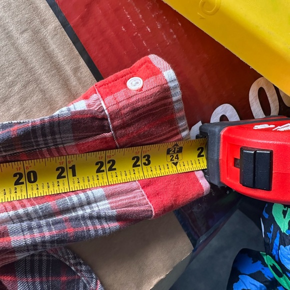 Denim & Supply Ralph Lauren shirt Flannel plaid red M blouse comfort boyfriend - Picture 12 of 13